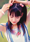Adorable gravure school girl with pink deliciously kissable lips