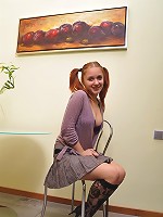 You know that playful smile as she takes off her top means she wants to have fun!