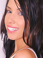 Nubiles.net Callie Cyprus - Long haired coed babe in fishnet stockings gently rubs her juicy Nubile hole