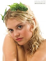 Blonde with plants